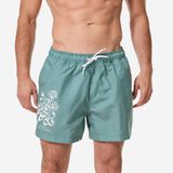 Decathlon Erkek Kısa 15" Boardshort/Deniz Şortu - Yeşil - Desenli - 100