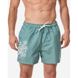 Decathlon Erkek Kısa 15" Deniz Şortu - Yeşil - Desenli - 100 - 2XL