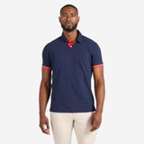 Decathlon Erkek Kısa Kollu Polo Tişört - Lacivert/Kırmızı - Sailing 100