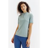 Decathlon Fouganza Kadın Binici Polo Tişört - Yeşil - Su Yeşili