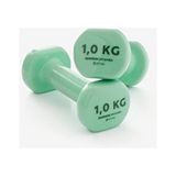 Decathlon Hafif Antrenman için Dambıl 2 x 1 kg Yeşil Plastik Ağırlık Dayanıklı ve Taşınabilir