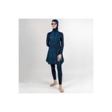 Decathlon Kadın Kapalı Sırt Uzun Kollu Burkini Mayo, Mavi, 42 Beden