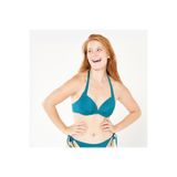 Decathlon Kadın Push Up Bikini Üstü, Petrol Mavisi, Dokulu, ELENA, 75B Beden