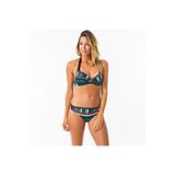 Decathlon Kadın Push Up Bikini Üstü, Yeşil/Beyaz, Çizgili, ELENA, 80C