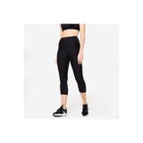 DECATHLON Kadın Siyah Spor Taytı, 7/8 Boy, Cepli, XS