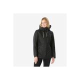 DECATHLON Kadın Spor Outdoor Su Geçirmez Kapüşonlu Mont, Siyah, XS