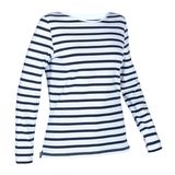 Decathlon Kadın Uzun Kollu Tişört - Beyaz/Mavi - Sailing 100