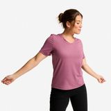 Decathlon Kadın V Yaka Tişört - Mor - Coolmax