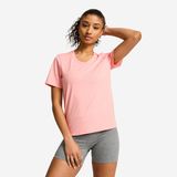 Decathlon Kadın V Yaka Tişört - Pembe - Coolmax