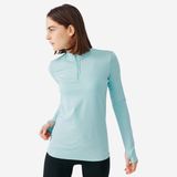 Decathlon Kalenji Run Warm Açık Mavi Uzun Kollu Kadın Koşu T-shirt