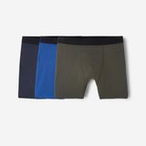 Decathlon Koyu Mavi Haki Mavi Erkek 3'lü Boxer Seti