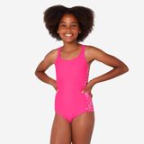 Decathlon Nabaiji 100 Viki Pembe Yuvarlak Yaka Çocuk Mayo