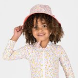 Decathlon Nabaiji Bebek Uv Korumalı Çift Taraflı Şapka - Mercan Rengi - Çiçekli - 3 - 4 Yaş