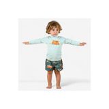 Decathlon Nabaiji Bebek UV Korumalı Uzun Kollu Tişört, Araba Baskılı, Yeşil, 2 Yaş