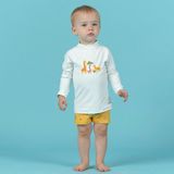Decathlon Nabaiji Bebek Uv Korumalı Uzun Kollu Tişört - Savan Baskılı - Beyaz - 2 - 3 Yaş