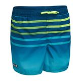 Decathlon Olaian 100 Kısa Turkuaz Çizgili Unisex Çocuk Deniz Şortu