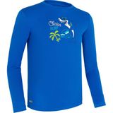 Decathlon OLAIAN Çocuk Uzun Kollu Sörf Tişörtü - UV Korumalı - Mavi / Baskılı - 100 - 5 - 6 Yaş