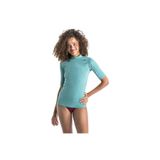 Decathlon Olaian Kadın Kısa Kollu Sörf Tişörtü, UV Korumalı, Yeşil, XS