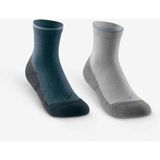 Decathlon Quechua Çocuk Outdoor Çorap - Orta Boy Konçlu - Gri - 2 Çift - Hike 100 - 23 - 26 - Koyu Mavi - Gri - Kapalı Gri