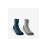 Decathlon Quechua Çocuk Outdoor Çorap - Orta Boy Konçlu - Gri - 2 Çift - Hike 100