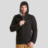 Decathlon QUECHUA Erkek Polar Mont - SH100 U-WARM Siyah Renkli Esnek Kumaş ile Doğa Yürüyüşleri İçin