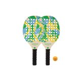 Decathlon Sandever Plaj Tenisi Seti, 2 Raket, 1 Top, Yeşil/Sarı