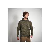 Decathlon Solognac Erkek Kamuflaj Kapüşonlu Sweatshirt, Yeşil, S Beden