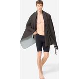 Decathlon XL Boy Siyah Gri Çizgili 110x175 cm Mikrofiber Havlu