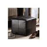 DeccoStil Küp Suni Deri Puf Dikişli En*boy 40*40 Cm Yükseklik 40 Cm