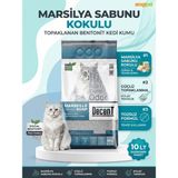 Decent Doğal Bentonit Marsilya Sabunu Kokulu, Güçlü Topaklanan ve Tozsuz Kedi Kumu 10 Lt - 1 adet