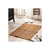 DECHAUS 60x90cm Orjinal Jüt Kilim Paspas Yolluk Bambu El Örmesi