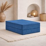 Dechome 80X80 Modüler Puf | Fitilli Kadife | 36 cm Yükseklik | Orta Sert Sünger | Yıkanabilir & Silinebilir Kılıf | Çökme Yapmaz - Lacivert