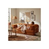 DECHOME Meganest 200x100 Modern Fitilli Kadife Kanepe| Yatak Olabilen, Dayanıklı Orta Sert Sünger.