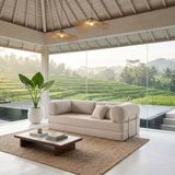 Dechome Meganest 200x100 Modern Fitilli Kadife Kanepe| Yatak Olabilen, Dayanıklı Orta Sert Sünger, Yıkanabilir Kılıf - Krem - 200x100 MegaNest