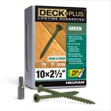 Deck Plus 48401 Dış Mekan Ahşap Vidaları, #10 x 2-1/2 inç, 4 Katman Epoksi Kaplama, Torx/Yıldız ucu Dahil, Kalın Diş, Döşeme Vidaları, Dış Mekan Pas Dirençli, yeşil, 73 Adet
