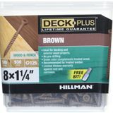 Deck Plus Ahşap Vidalar, Kahverengi Dış Vidalar, 1-1/4" x #8, 2,3 kg