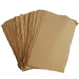 Deckle Papers Suluboya, Yazarlar, Kartvizit Davetiyeleri, El Sanatları için El Yapımı Pamuk Khdai Kağıdı -Kalın 150 GSM Boyut-A7 Paket - 50 - Kahverengi