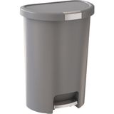 Deco 13 Galon Step-On Çöp Kutusu ve Kapaklı Geri Dönüşüm Kutusu, Mutfak Atıkları Için, Gümüş