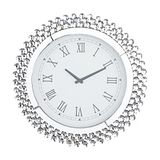 Deco 79 Ahşap Yıldız Patlaması Aynalı Duvar Saati, 5 cm x 50 cm x 50 cm, Gümüş