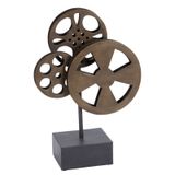 Deco 79 Metal Film Makaraları Heykel, 11" x 5" x 16", Kahverengi