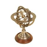 Deco 79 Pirinç Metal Pusula Armillary Küre, 28x20x20 cm, Altın Renk Masa Dekorasyonu