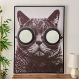 Deco Cat Aynalı Kanvas Tablo - Renkli - 75X100 Cm