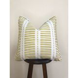 Deco Çizgi Desenli Minimal Modern Kırlent Kılıfı - 45 x 45 cm - Sarı