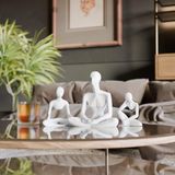 DECO FABRICA Üçlü Soyut Figür Biblo Seti – Meditasyon ve Yoga Temalı Modern Heykel | Düşünen Adam Tasarımlı Sanatsal Ev Dekoru ve Şık Hediye Seçeneği