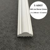 Deco Master Uygun Fiyatlı, Darbeye Dayanıklı ve Boyanabilir Polistren Duvar Çıtası 2,5×240 cm - 5 Adet