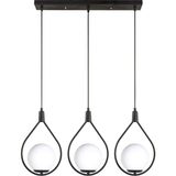 Deco Modern Tasarım Cafe - Mutfak - Salon - Yemek Masası Üstü Renk Camlı Sıralı 3 Lü Avize - Siyah - Beyaz