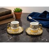 Deco Vien Vintage Gold 2'li Porselen Kahve Fincan Takımı