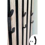 DECOALA Akustik Panel Uyumlu Mat Siyah Metal Askılık - Çift Kancalı Duvar, Çıta ve Portmanto Askısı
