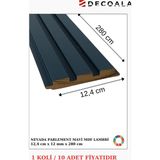 Decoala Mdf Tavan & Duvar Lambri Seti (10 Adet) 12X280 cm Dekoratif Kaplama Paneli - 12 x 280 cm - Parlament Mavi