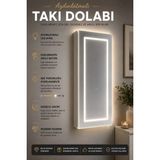 Decobox PARİS Beyaz LED'li Takı Dolabı MDF Malzemeden Modern Tasarım 120 cm Yükseklik 40 cm Genişlik